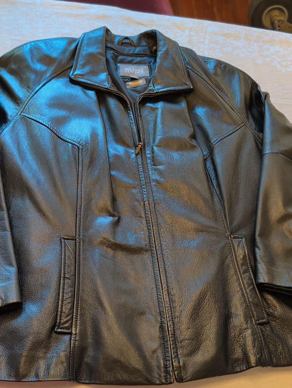 Wilsons Leather Women's Black Leather Zip Front Jacket Size 2X